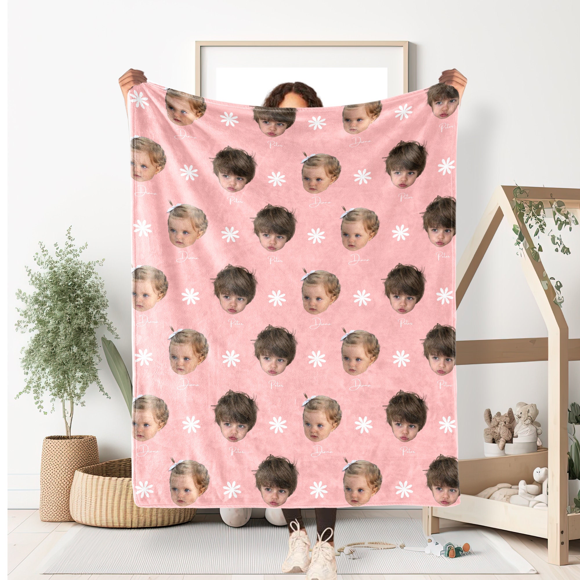 Personalized Head Portrait Photo Blanket | Blanket With a Photo | Memorial or Boyfriend Gift