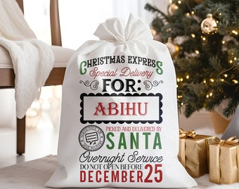 Sack Bags Christmas ,Holiday Gift Sack,Personalized Santa Sack,Toy Sack,Candy Santa Bag,Custom Large Christmas Gift Bags, Christmas Decor