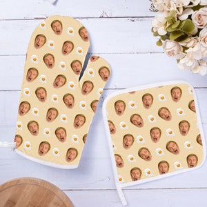 Custom faces oven gloves, Pot Holders personalized photo oven mitts, chef gifts,  custom face mitt,Kitchen Oven Mittens Christmas gift