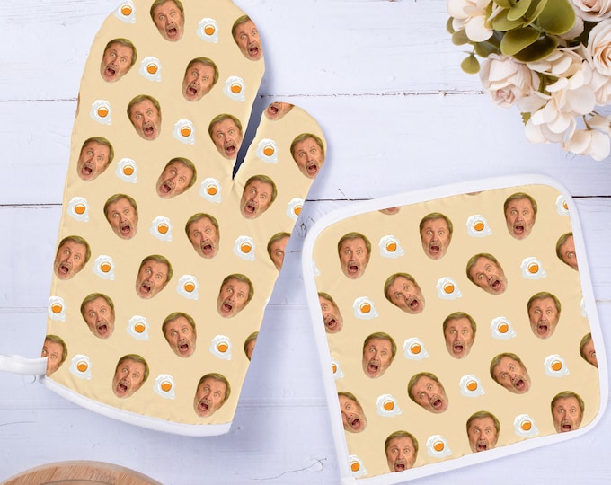 Custom faces oven gloves, Pot Holders personalized photo oven mitts, chef gifts,  custom face mitt,Kitchen Oven Mittens Christmas gift