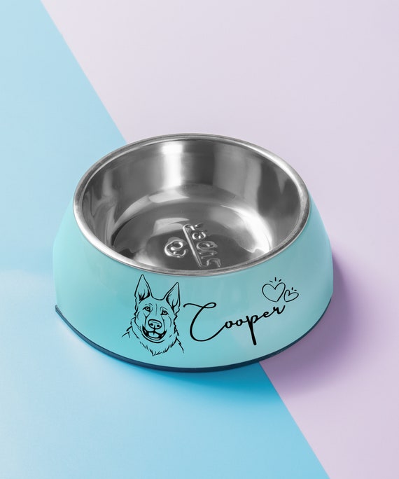 Personalized Name Pet bowl,Custom Pet Bowl,Dog Cat Food Bowl with Name,Customized animal avatar dog basin,Small-Large Bowls for Pet,Pet Gift