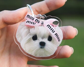 Custom Pet Photo Keychain, Cat Keychain, Dog Keychain Pet Loss Gift, Dog Mom Gift, Pet Memorial Gift, Small gift Christmas present