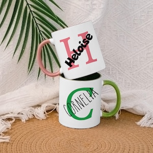 Customed Initial Name Mug  Personalized Coffee Mug  Custom Gift Birthday Gift For Her  Handmade Mug Ceramic Mug  Personalized Name
