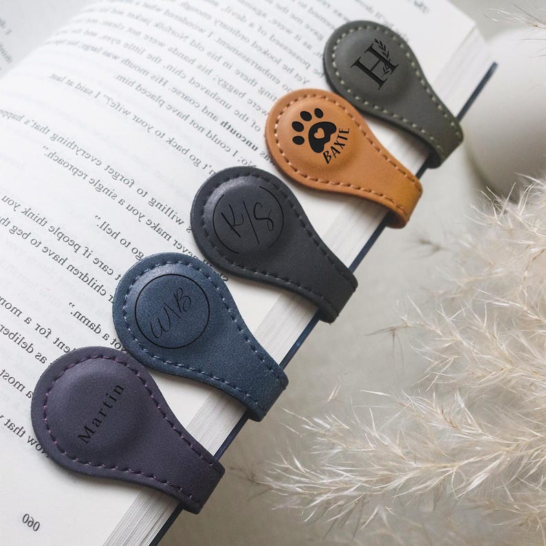 Custom Leather Bookmark With Initials Personalized