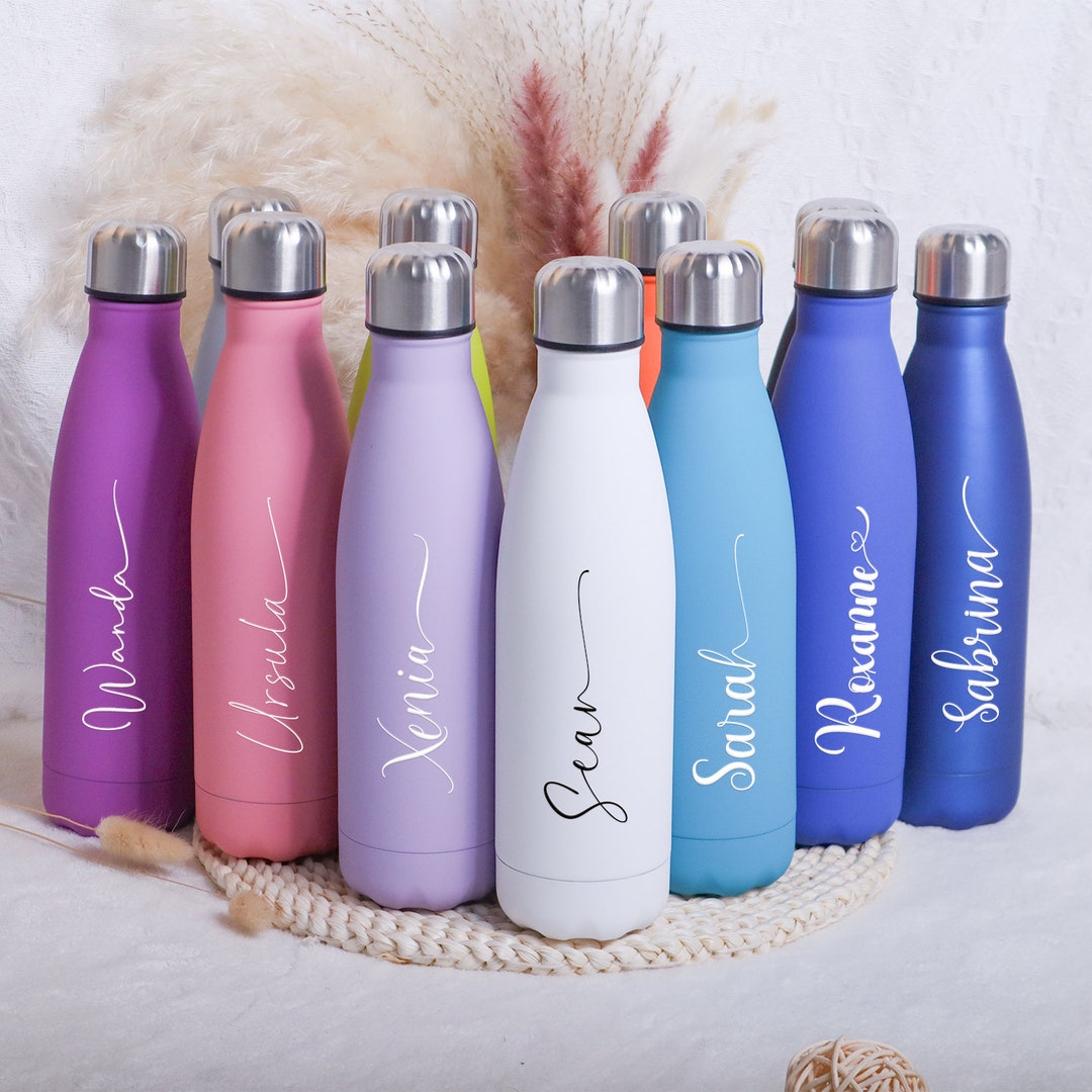 Personalised Name Water Bottle Insulated Stainless Steel Chilly Flask ...
