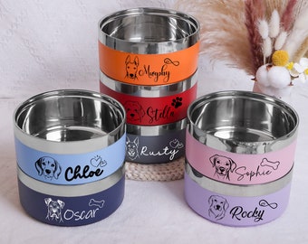 Personalized Name Pet bowl,Customized animal avatar dog basin,Custom Pet Bowl,Dog Cat Food Bowl with Name,Small-Large Bowls for Pet,Pet Gift