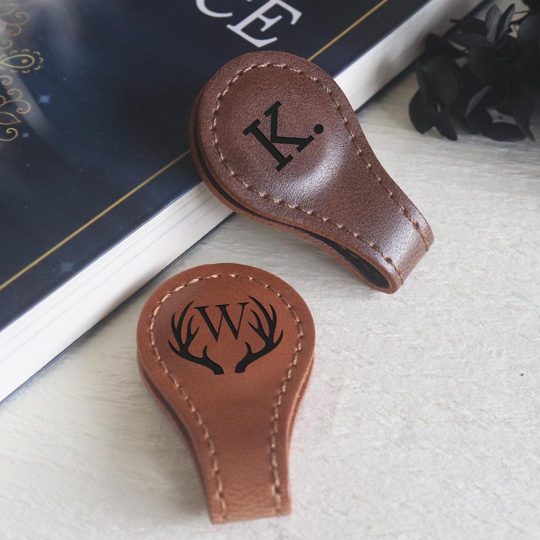 Custom Leather Bookmark With Initials Personalized
