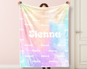 Personalized Big Name Blanket for Baby/Kids/Youth/Adult,Birthday Gift,Baby Blanket Single Sided Printing ,Christmas Gift