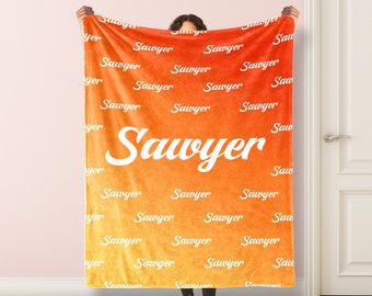 Personalized Big Name Blanket for Baby/Kids/Youth/Adult,Birthday Gift,Baby Blanket Single Sided Printing ,Christmas Gift