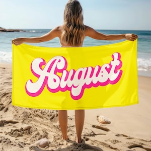 Gepersonaliseerde naam badhanddoek Custom strandlaken met naam buiten Verjaardag Vakantiecadeau Strandlakens meisjes