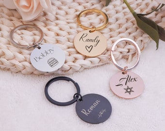 Personalisierter Schlüsselanhänger, personalisierte Hundehalsbandmarke, Hundemarke, Hundemarke mit Gravur, Haustiermarke, Weihnachtsgeschenk, Rosegold