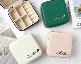 Travel Jewelry Case Personalized Jewelry Case Jewellery Boxes Bridesmaid Jewelry Box Custom Name Jewelry