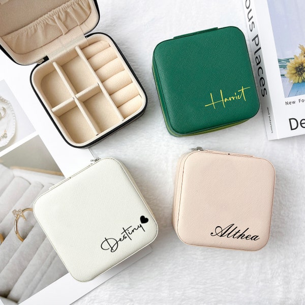 Travel Jewelry Case Personalized Jewelry Case Jewellery Boxes Bridesmaid Jewelry Box Custom Name Jewelry