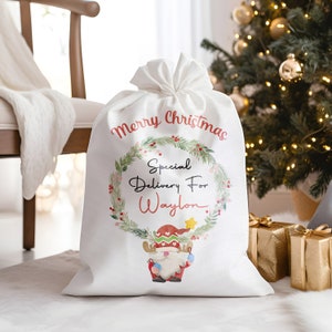 Sacco di Babbo Natale personalizzato, Sacchetti regalo di Natale grandi personalizzati, Sacchi di Natale, Sacco regalo di festa, Sacco di giocattoli, Borsa di Babbo Natale di caramelle, Decorazioni natalizie