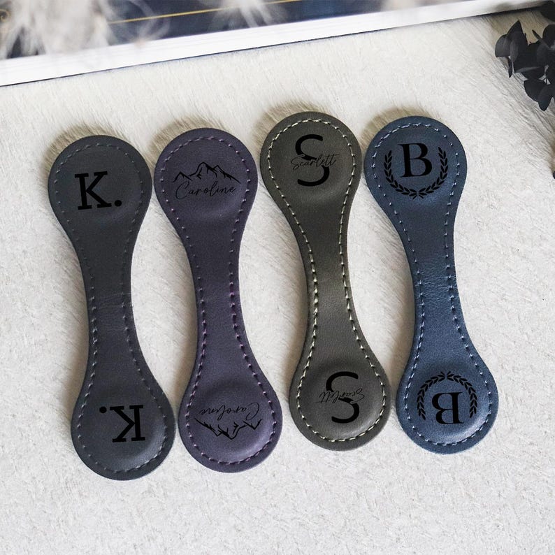 Custom Leather Bookmark With Initials Personalized