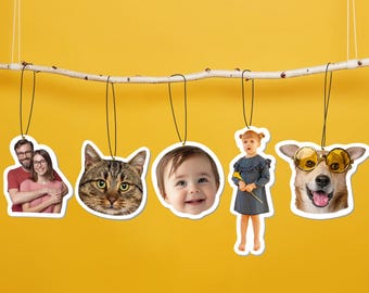 Spersonalizowany, ulubiony odświeżacz powietrza do samochodu, nieregularny, ze zdjęciem, niestandardowy tekst na zdjęciu, do zawieszenia na samochodzie, dwustronny, dekoracja lusterka wstecznego