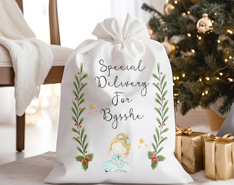 Sugar plum fairy, Christmas sack, personalised santa sack,  Christmas nutcracker, girl, boy, Christmas Eve box, first Christmas gift