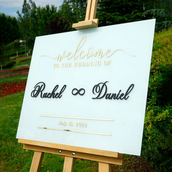 Glass Wedding Sign Wedding Signage Ceremony Sign Etsy