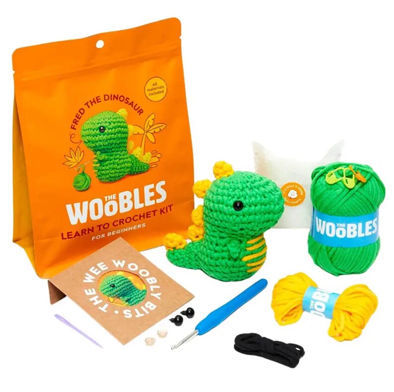 Animals Crochet Kits by Woobles Dinosaur