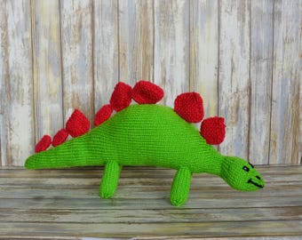 Stig the Stegosaurus dinosaur DIGITAL PDF knitting pattern/ knitted toy pattern