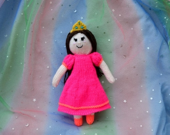 Primrose the Princess Knitted Doll Toy PDF Knitting Pattern