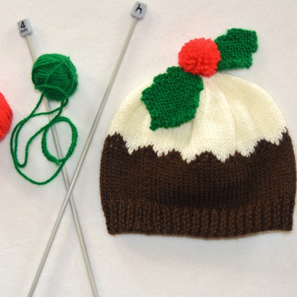 Christmas Pudding hat knitting pattern/ Premie Newborn Child up to 3 year hat pattern