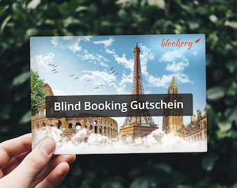 Travel Voucher Flight + Hotel – Blind Booking – Surprise Trip – Gift – Voucher – Wedding Gift – Trip – Personalized