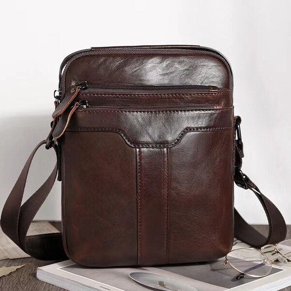 Mens Leather Messenger Bag - Etsy