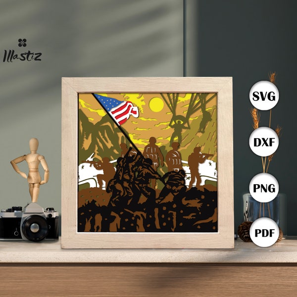 Military shadow box svg, Military paper cut light box, 3D Military shadow box, layered cardstock svg, cricut files 2 Military shadow box svg, Military paper cut light box, 3D Military shadow box, layered cardstock svg, cricut files 2
