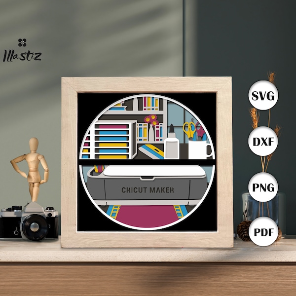 Create Crafter shadow box svg, Cross paper cut light box, 3D Cross shadow box, layered cardstock svg, cricut files