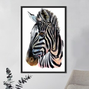 Djurväggdekor, personlig present till pappa, väggbonader med zebraälskare, abstrakt konst, zebramålning, personlig present.