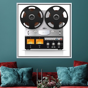 Retro Kassettenrekorder - Wandbild für Musikliebhaber | Gerollt, gerahmt oder Gallery Wrap