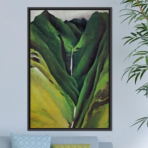 Mountain Landscape Printed, Cascade Canvas Decor, Georgia O’Keeffe Art Canvas, Reproduction Canvas Gift, Large Wall Decor,