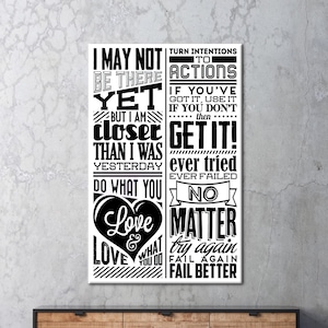 I May Not Be There Yet, Quote Art Canvas, Positive Quotes Canvas, Motivational Printed, Success Artwork, Motivation Canvas,