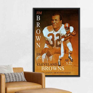 Jim Brown Kunstwerk, Cleveland Browns Wanddekor, American Football Kunst Leinwand, Motivation Leinwand, Man Höhle gedruckt,