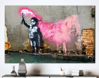 Banksy Gorilla in Pink Mask Print: Urban Graffiti Wall Art - Etsy