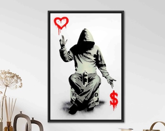 バンクシーの愛とお金のアート、バンクシーのお金のキャンバス