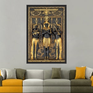 Egypt Canvas Gift, Personalized Gifts, Hieroglyph Canvas Art, Anubis Canvas Poster, Modern Art, Personalized Gift, Luxury Wall Decor,