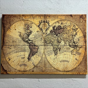Old World Map, Vintage Map Printed, Old World Map Art Canvas, Map Wall Art, Old Map Printed, Vintage Artwork,
