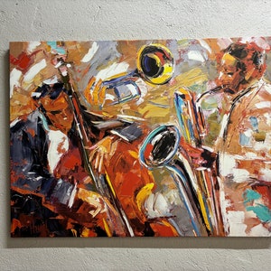 Music Wall Decor, Saxophone Printed, Musicians Art, African American Art, Abstract Canvas, Jazz Music Wall Decor, Ethnic Art,