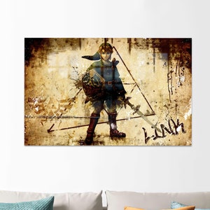Framed Wall Art, Trendy Tempered Glass, Personalized Gifts, Gamer Glass Printing, Modern Glass Decor, Zelda Art Decor, Modern Art,