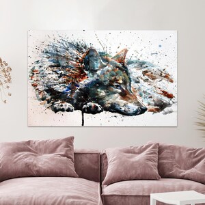 Wolf Glass Printing, Wolf Painting Print Wall Decor, Animal Glass Wall, Trendy Glass Wall Art, Personalized Gift For Mom,