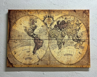 Old World Map, Vintage Map Printed, Old World Map Art Canvas, Map Wall Art, Old Map Printed, Vintage Artwork,