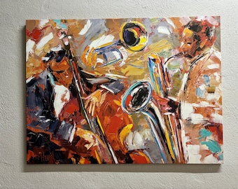 Music Wall Decor, Saxophone Printed, Musicians Art, African American Art, Abstract Canvas, Jazz Music Wall Decor, Ethnic Art,