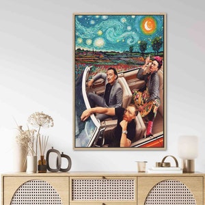 Oil Painting Print, Starry Night Printed, Car Canvas Art, Famous Canvas Art, Frida Van Gogh Dali Artwork, Van Gogh Canvas, Gold Framed