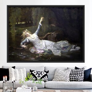 Ophelia, Woman Wall Decor, Famous Printed, Girl Printed, Reproduction Canvas, Oil Painting Print, Cabanel Ophelia Artwork, image 8