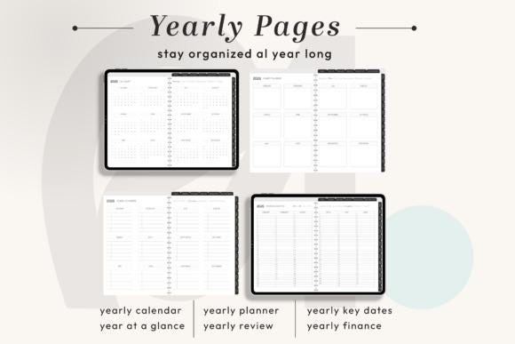 2026 Digital Planner Sunday Start, Landscape Hyperlinked Goodnotes ...