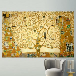 Wall Art Canvas, 3D Canvas, Large Wall Art, Klimt The Tree Of Life, Klimt Tree Canvas Art, Gustav Klimt Canvas Print,