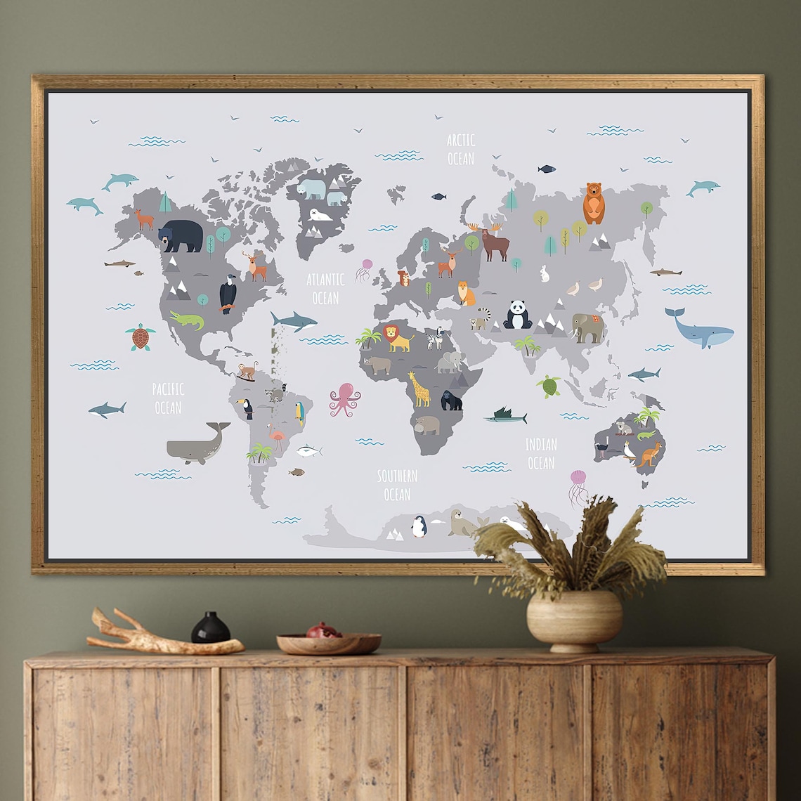 Kids Wall Decor Kids Room Poster World Map Wall Decor - Etsy