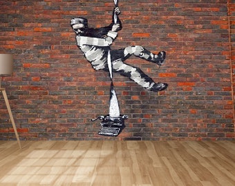 Bansky Reading Prison, Banksy Graffiti Mural, Painting Wall Paper, Banksy Street Wall Art, Street Wall Mural, Banksy Wall Painting,